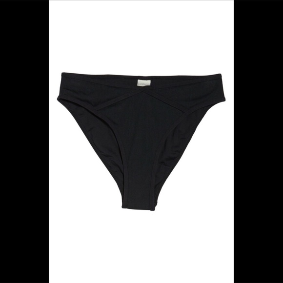 NWT $92 L Space‎ Fanning Bitsy Cut Bikini Bottoms in Black [SZ Large ] - Picture 2 of 12